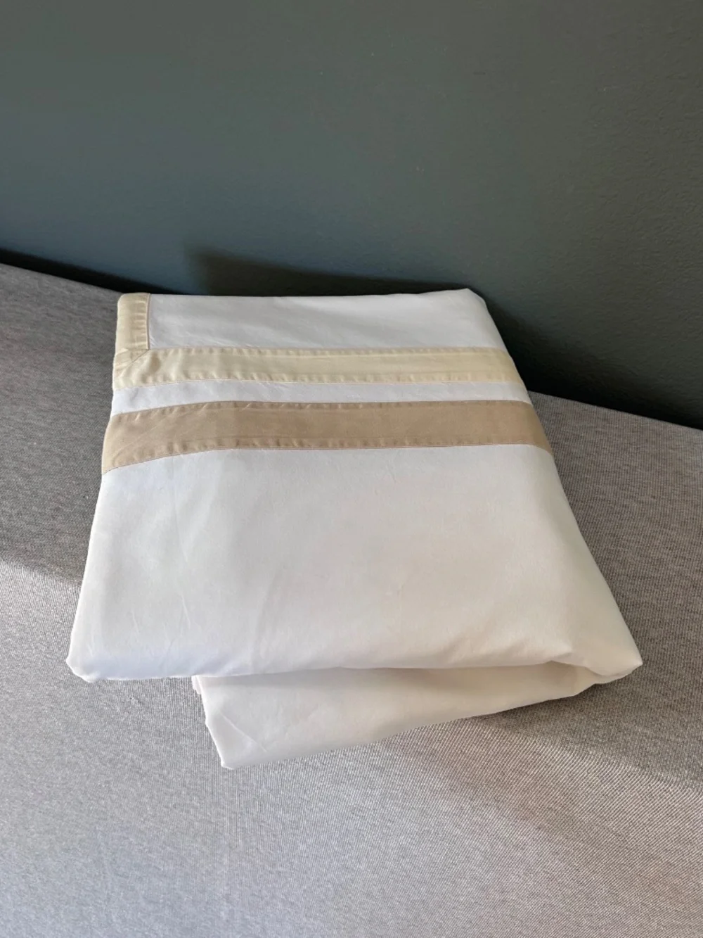 Restoration Hardware Italian Cotton King Duvet Cover-Double-Framed Border